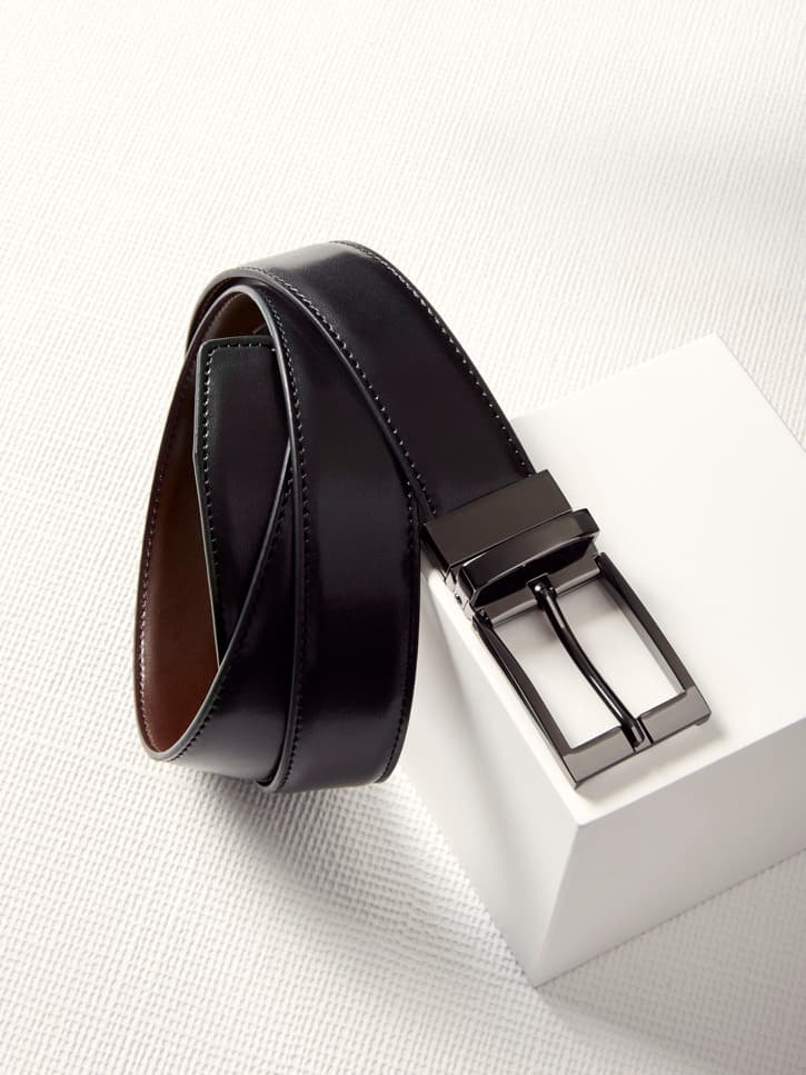 Leather Mens Reversible Belt