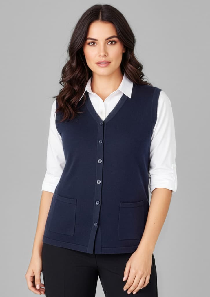 Button Front Womens Knit Vest