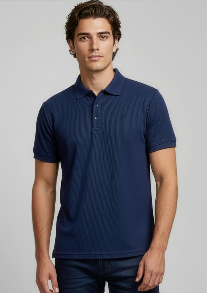 Micro Mens Waffle Short Sleeve Polo