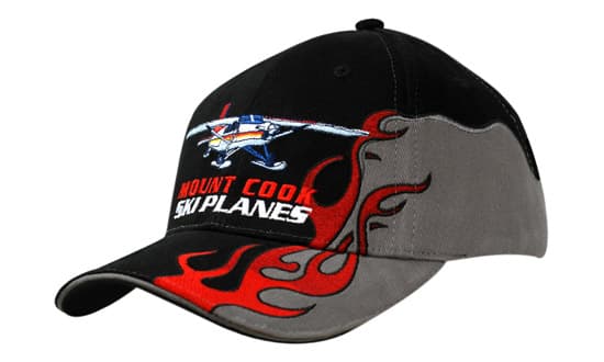 Brushed Heavy Cotton with Flame Embroidery on Crown & Peak