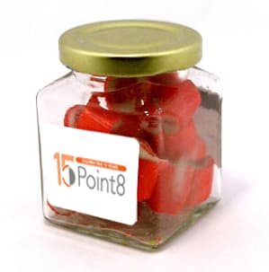 Square Jar with Personalised Rock Candy 135g