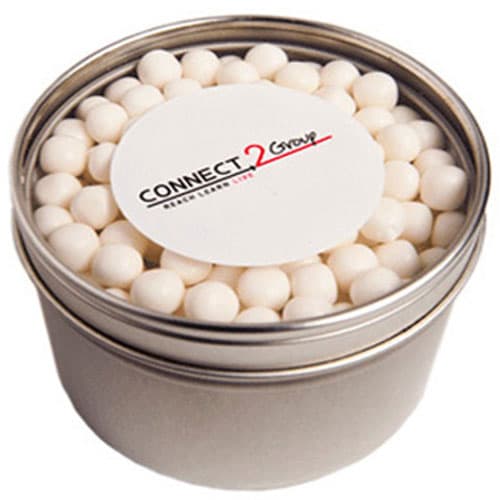 Small Round Window Tin with Chewy Mints 150g