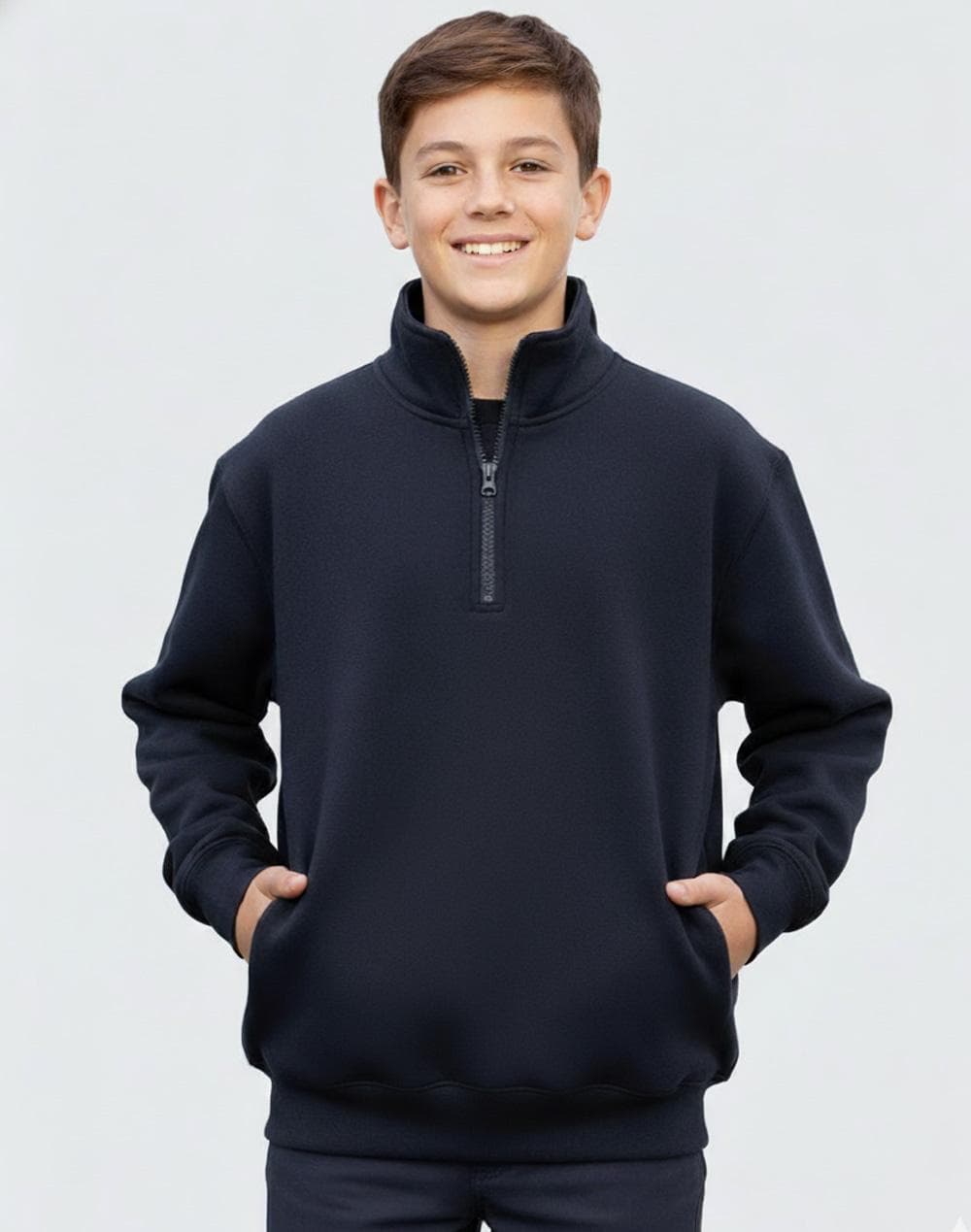 Kids' 1/2 Zip Collar Fleecy Sweat