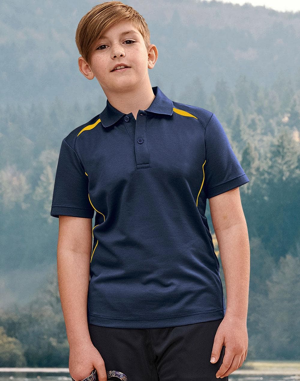 Kids' Sustainable Poly/Cotton Contrast S/S Polo