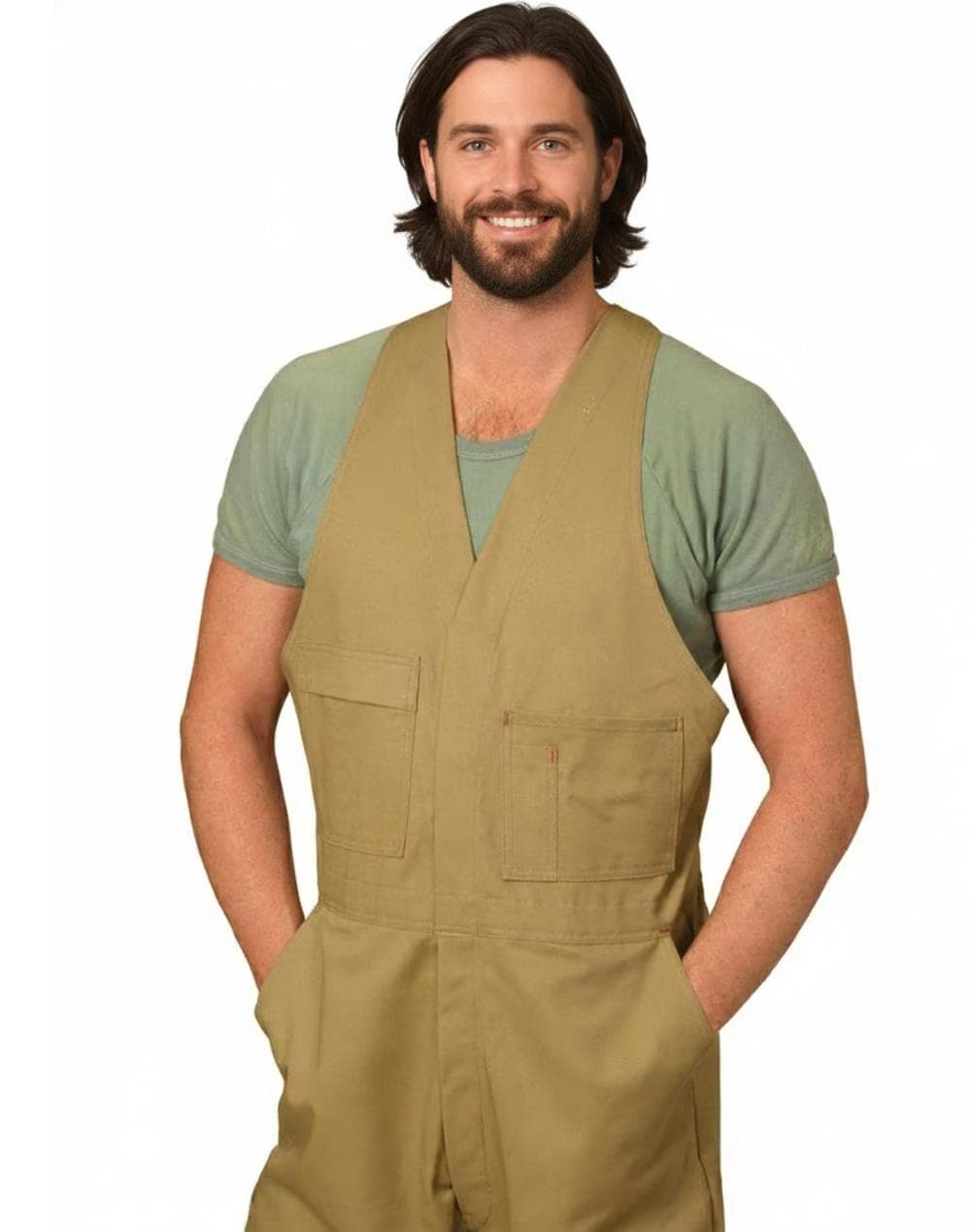 Men's Cotton Drill Action Back Overall-Regular