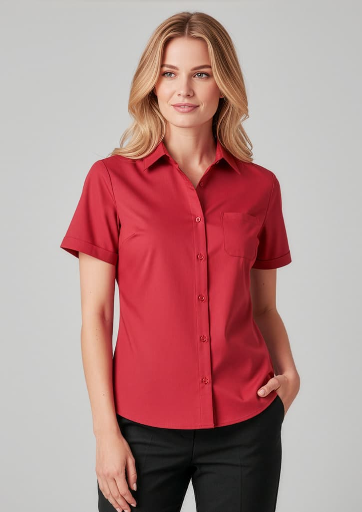 Florence Womens Plain Short Sleeve Shirt