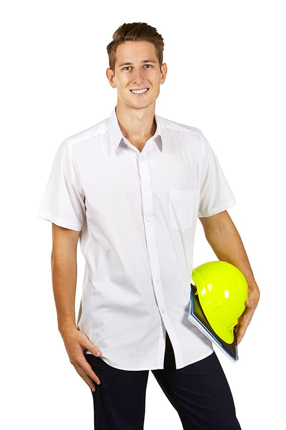 Mens Short Sleeve Poplin Business Shirt