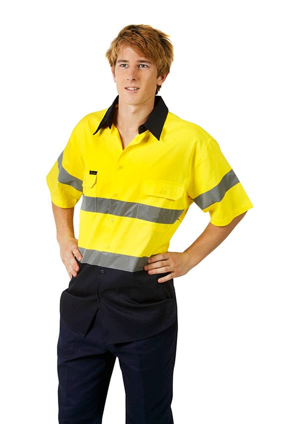 Hi Vis 155 GSM Cotton Twill Shirt, Short Sleeve