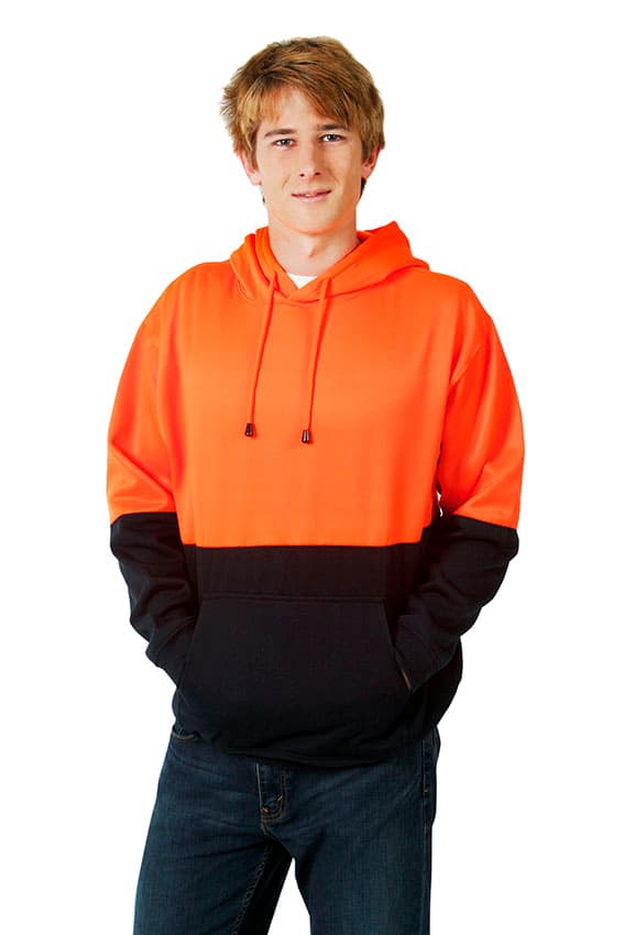 Hi Vis Fleecy Hoodie with Kangaroo Pocket