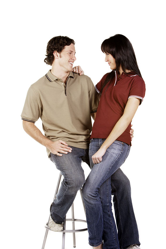 Pique Polo with Striped Collar/Cuff, Adults