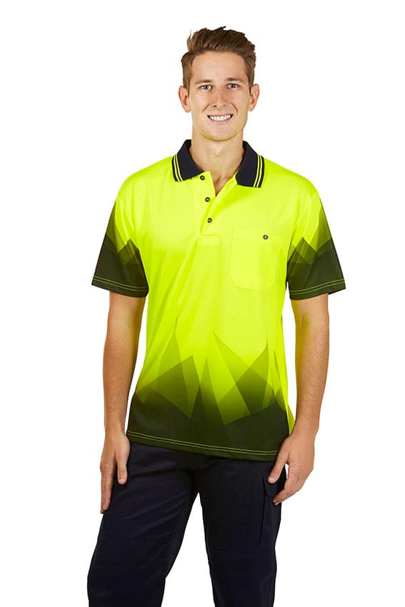 Hi Vis Sublimation Polo Triangular design