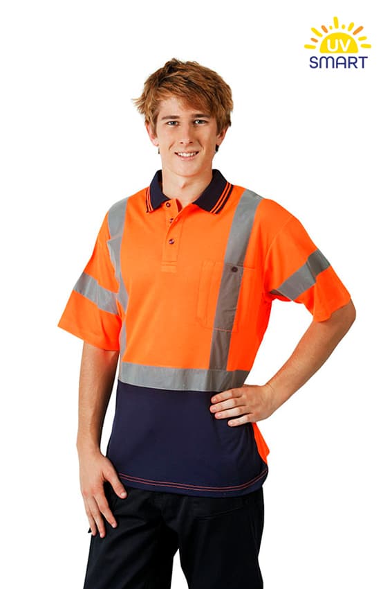 Cotton Back True Dry Hi Vis Day/Night Polo Shirt, Short Sleeve
