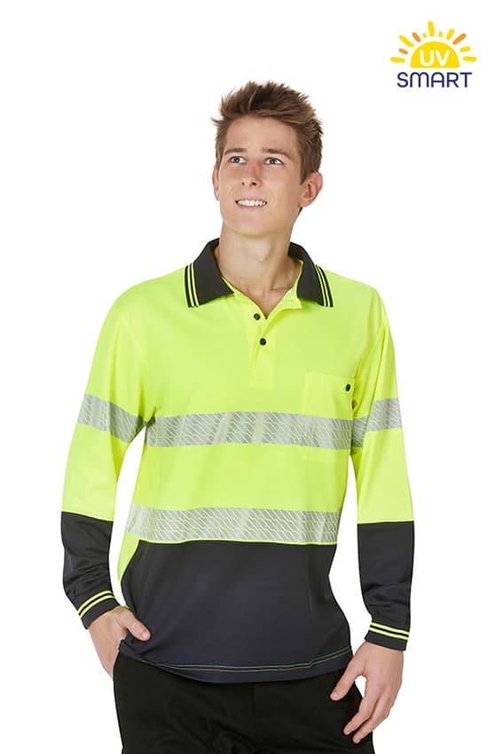 Segment Taped cotton back polo,L/S