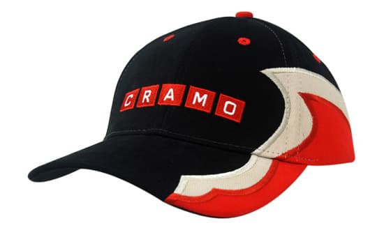 Brushed Heavy Cotton with Inserts/Embroidered Lines on Crown & Peak