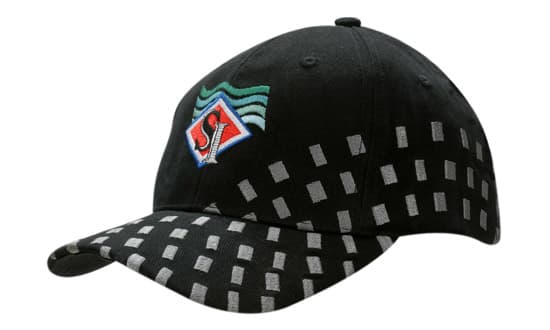 Brushed Heavy Cotton with Embroidered Squares on Crown & Peak