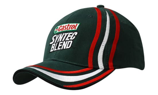 Brushed Heavy Cotton with Sandwich Trim & Embroidered Lines on Crown & Peak