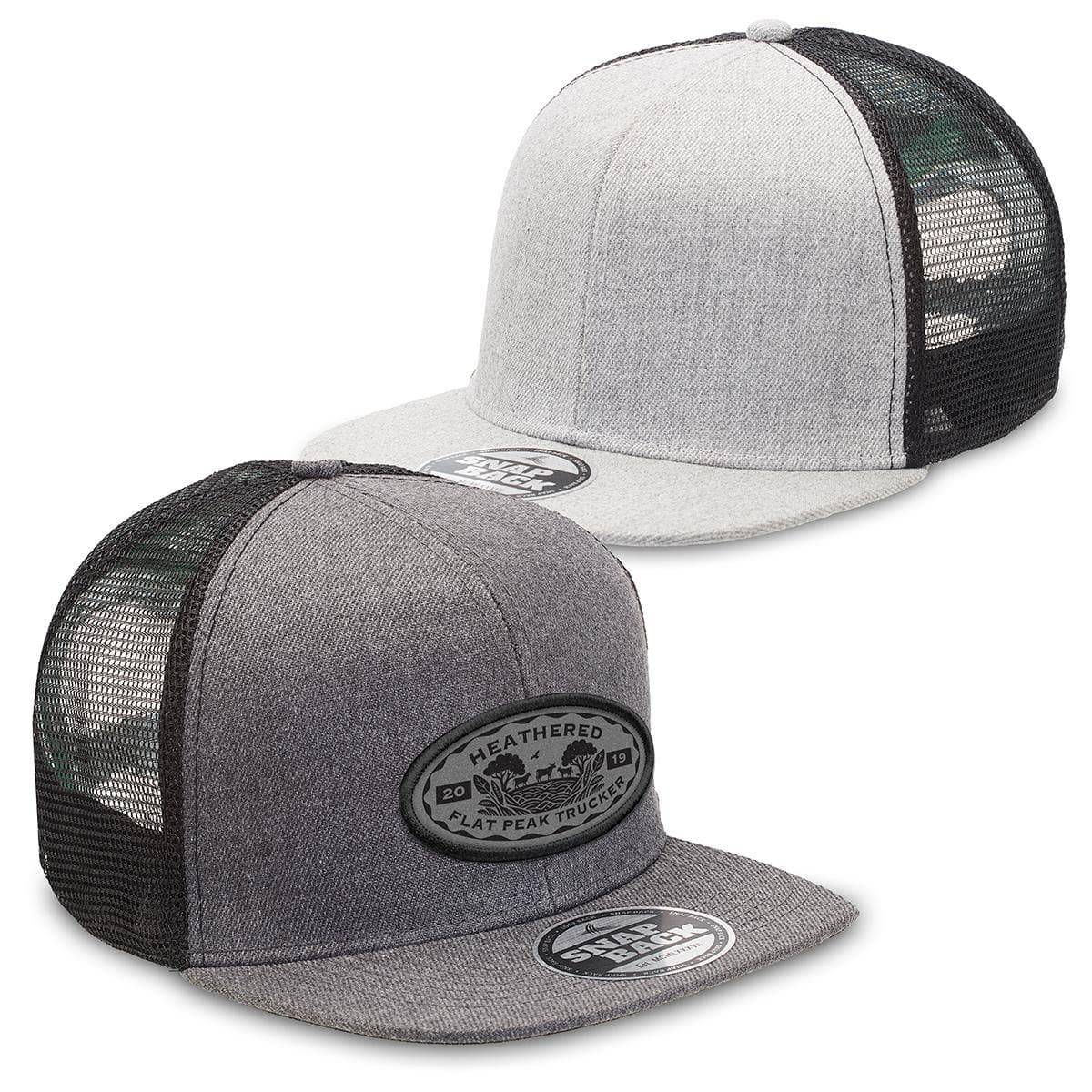 Heathered Flat Peak Trucker