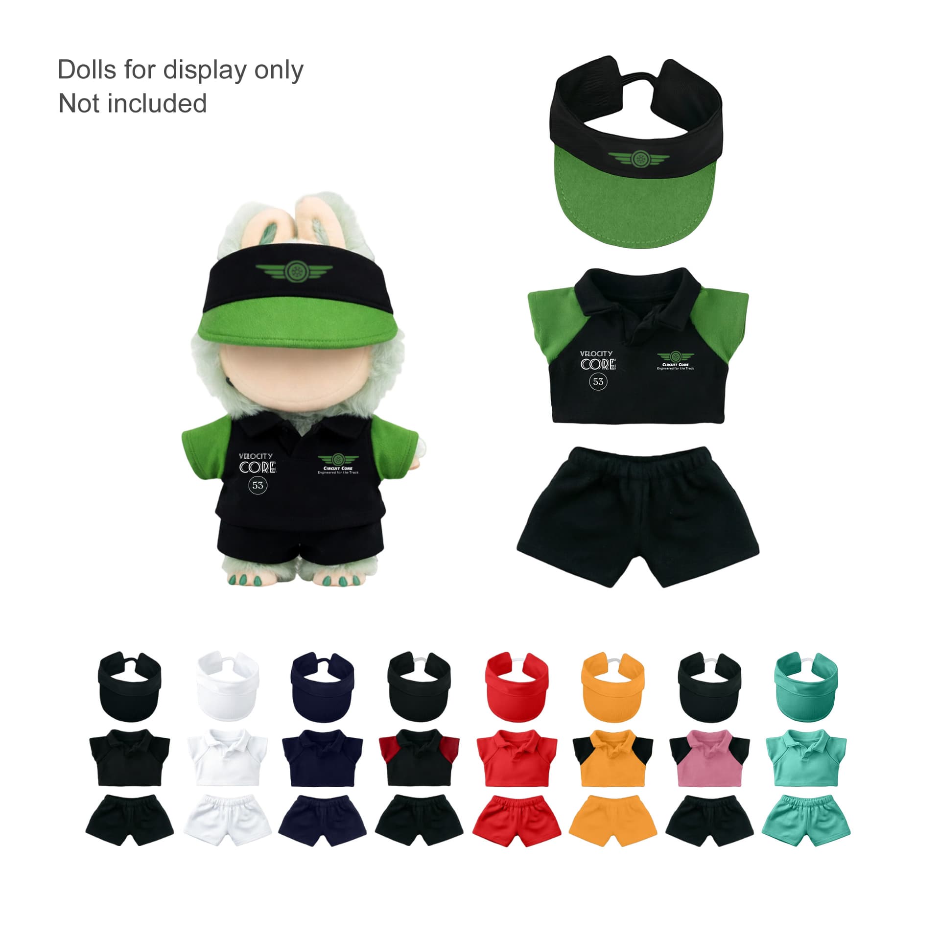 Plush Doll Racing Suit Set (15–17cm Doll)
