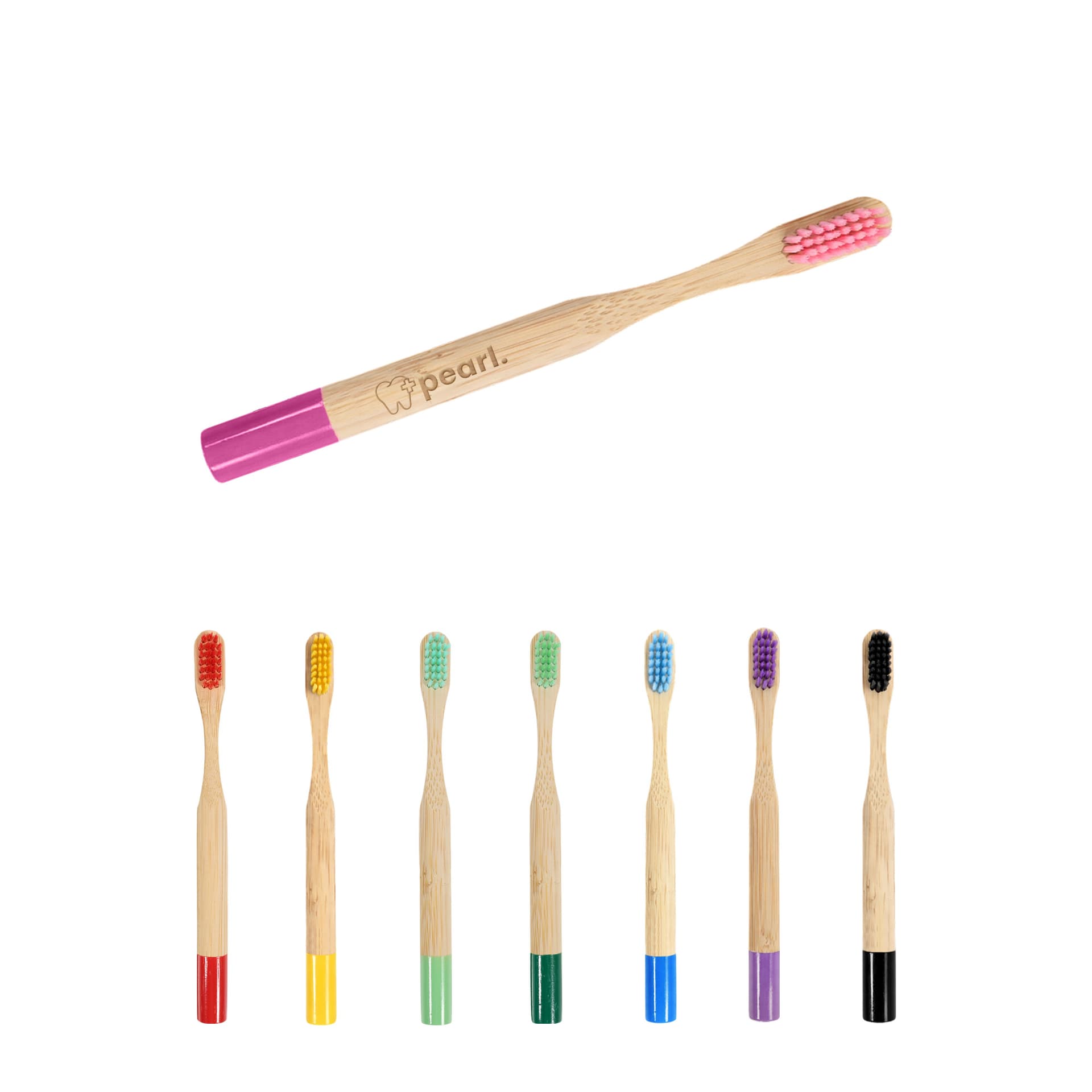 Small Round Handle Colorful Bamboo Toothbrush