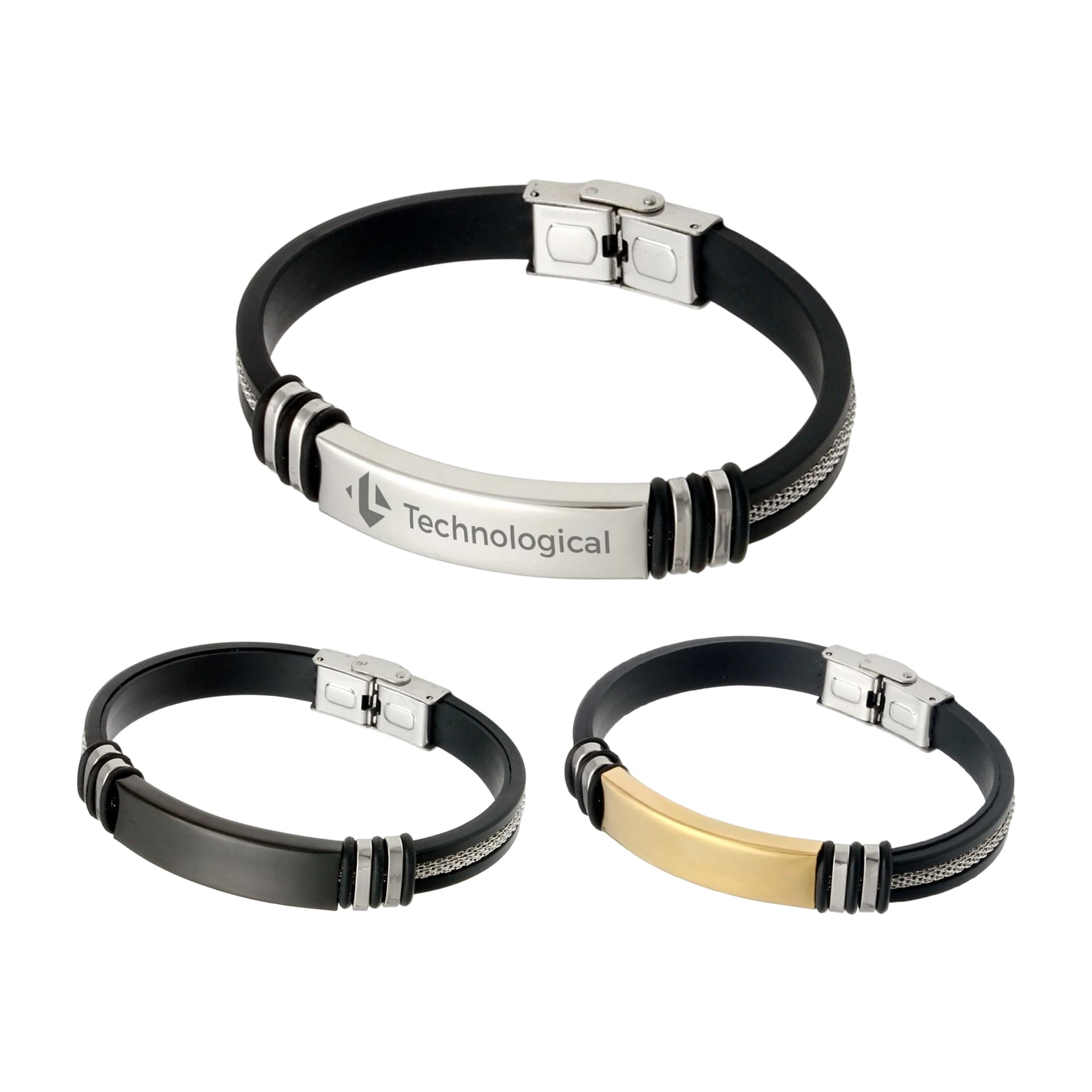 Buckle Latch Silica Silver Bracelet