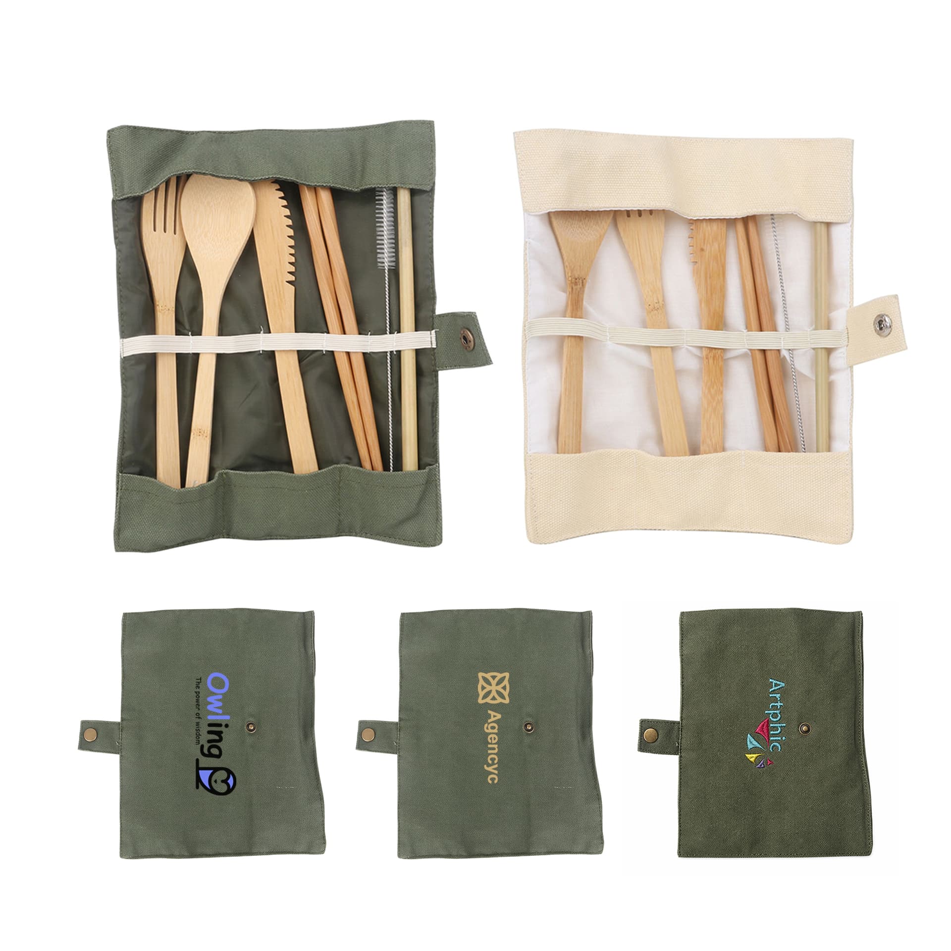 6 pieces Bamboo Cutlery Set