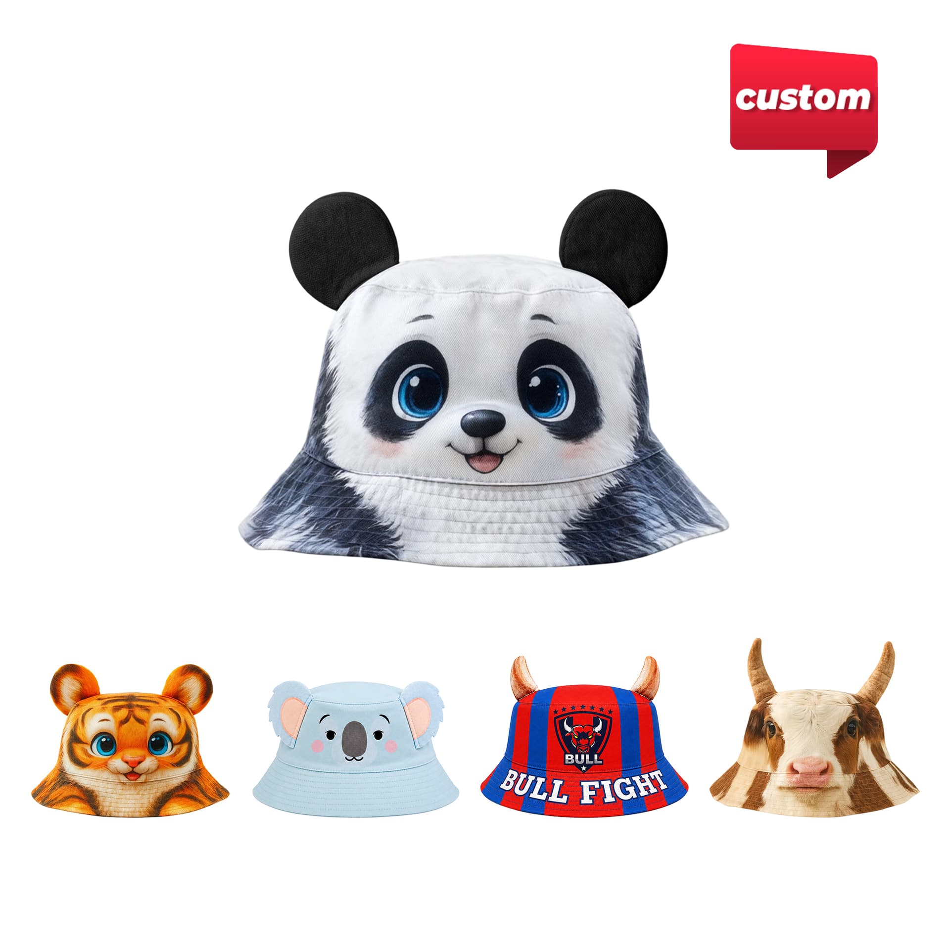 Custom Animal-Ear Bucket Hat