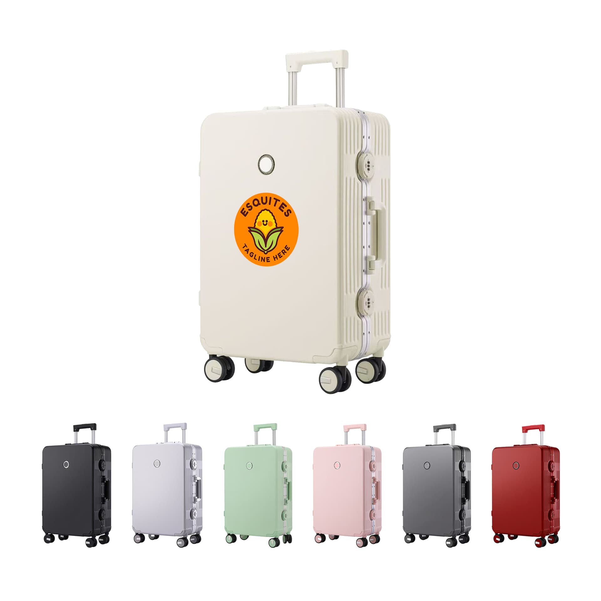 Ribbed ABS suitcase