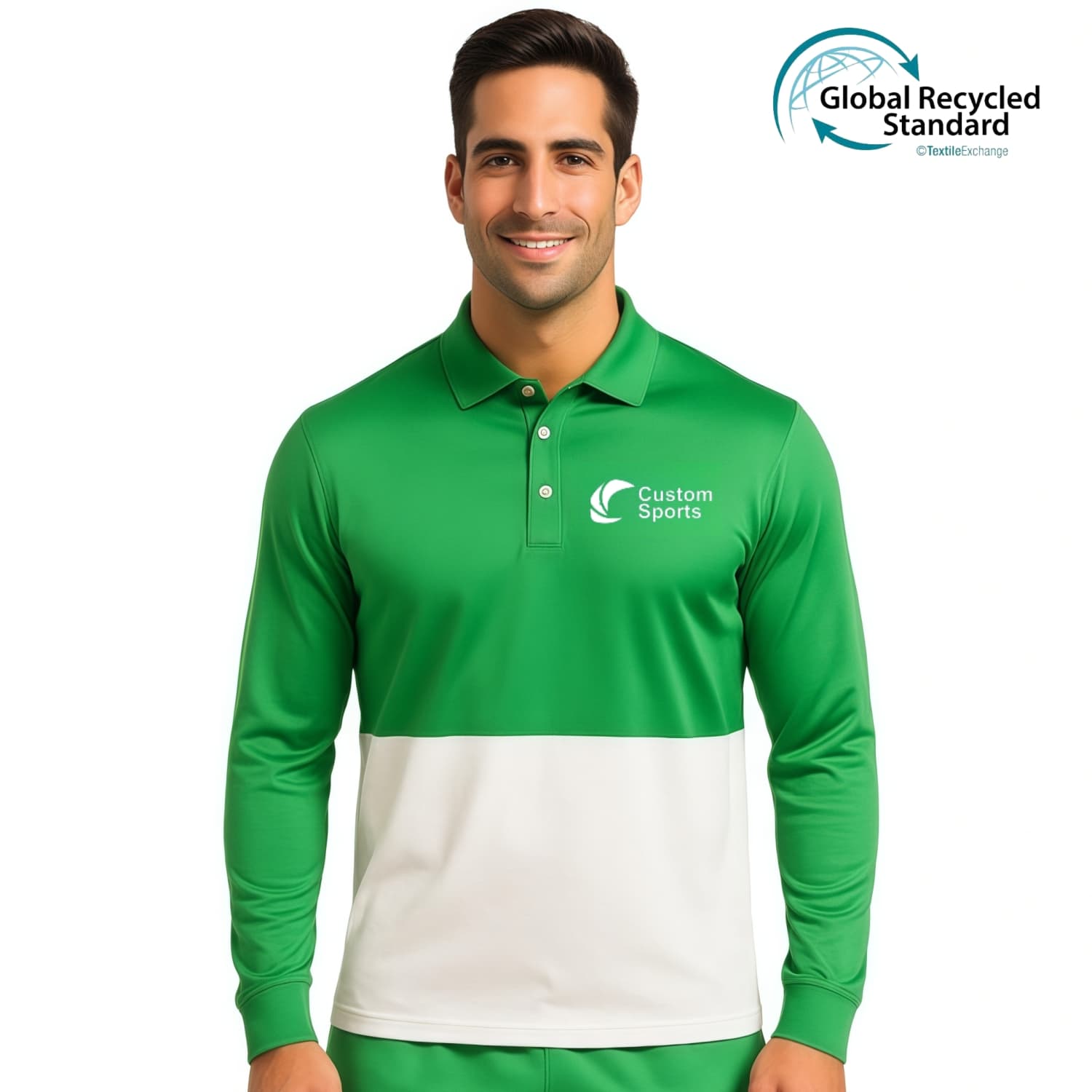 Unisex Adults RPET Milk Silk Sublimated Basic Long Sleeves POLO