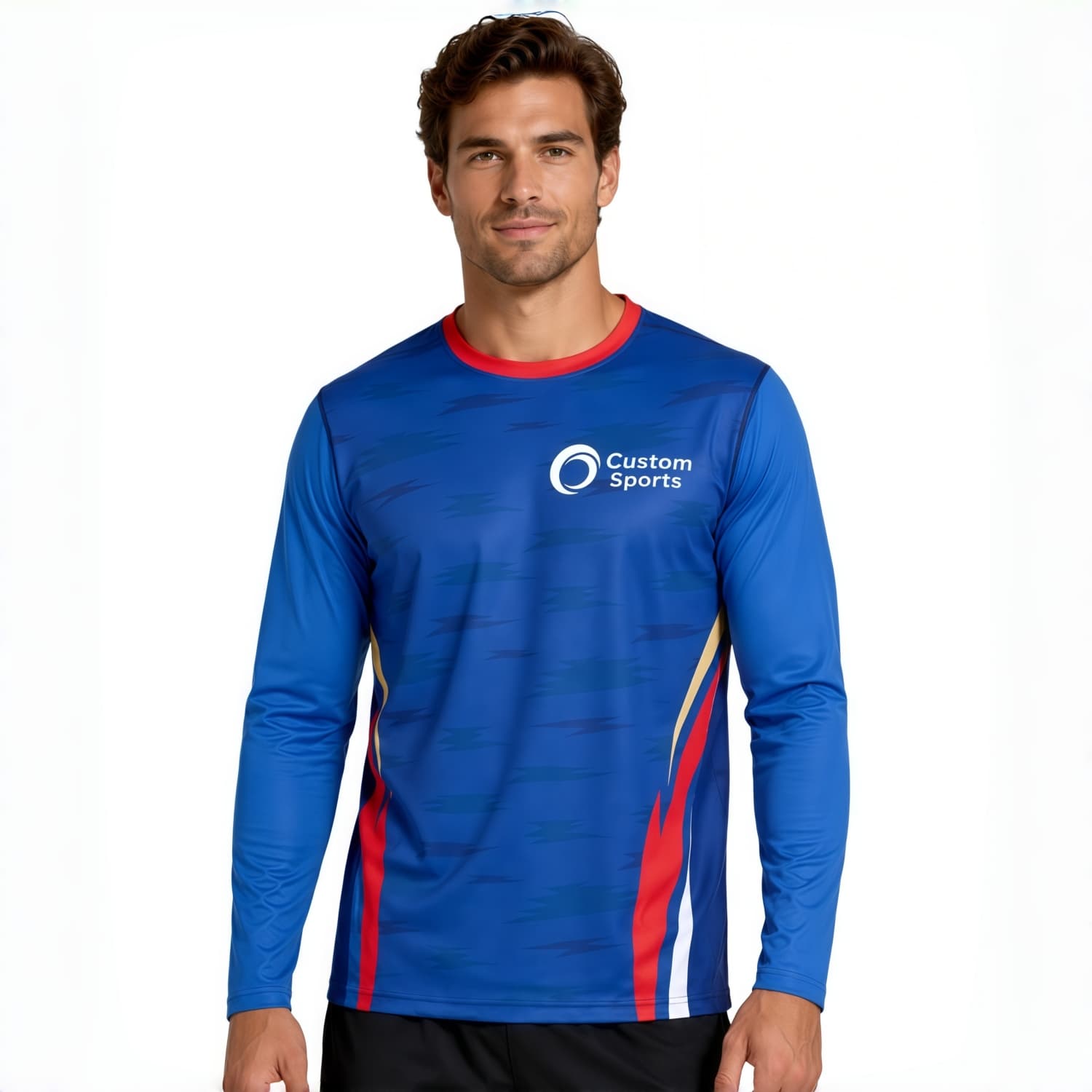 Men's Polyester Spandex Sublimated Sun Protection Long-sleeved T-shirt