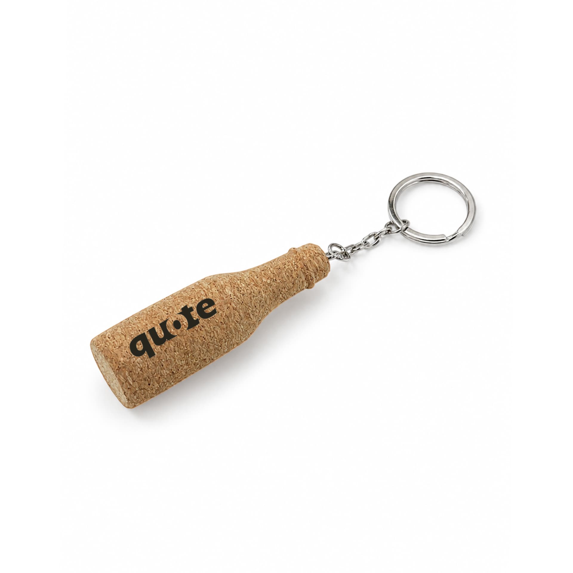 Bottle Shaped Cork Keyring