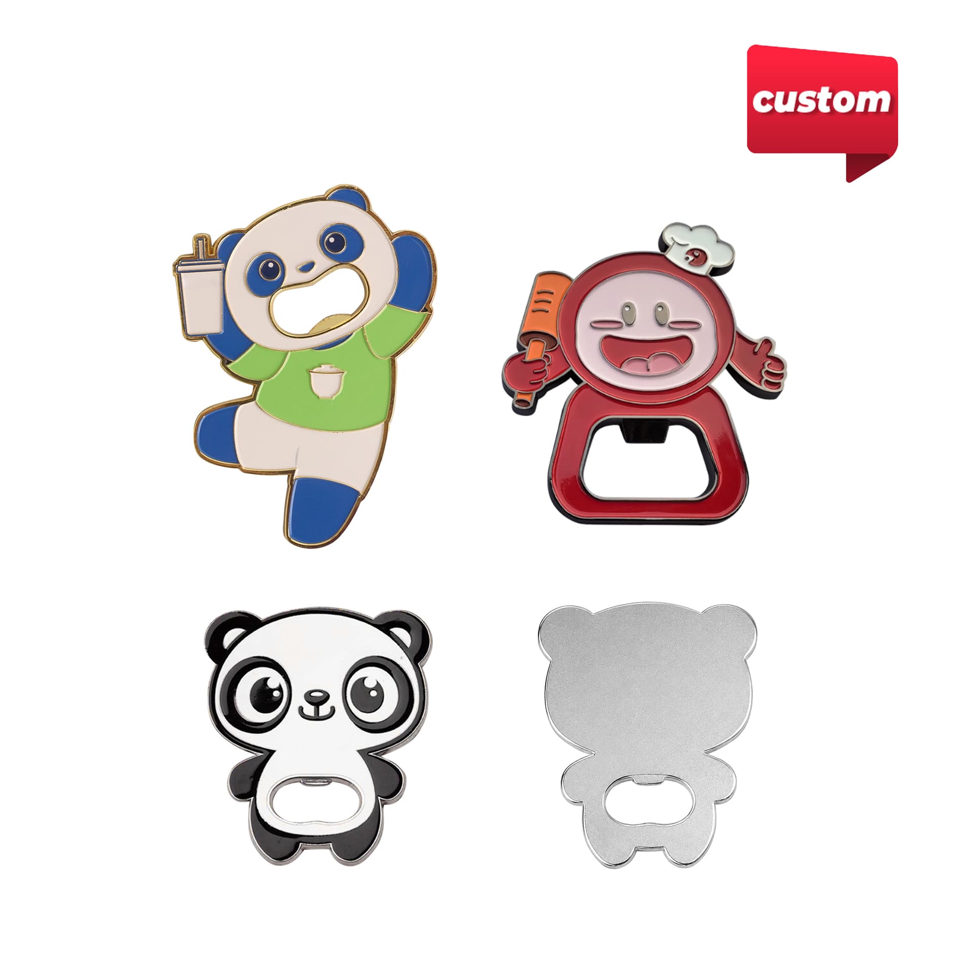 Custom shape metal bottle openers