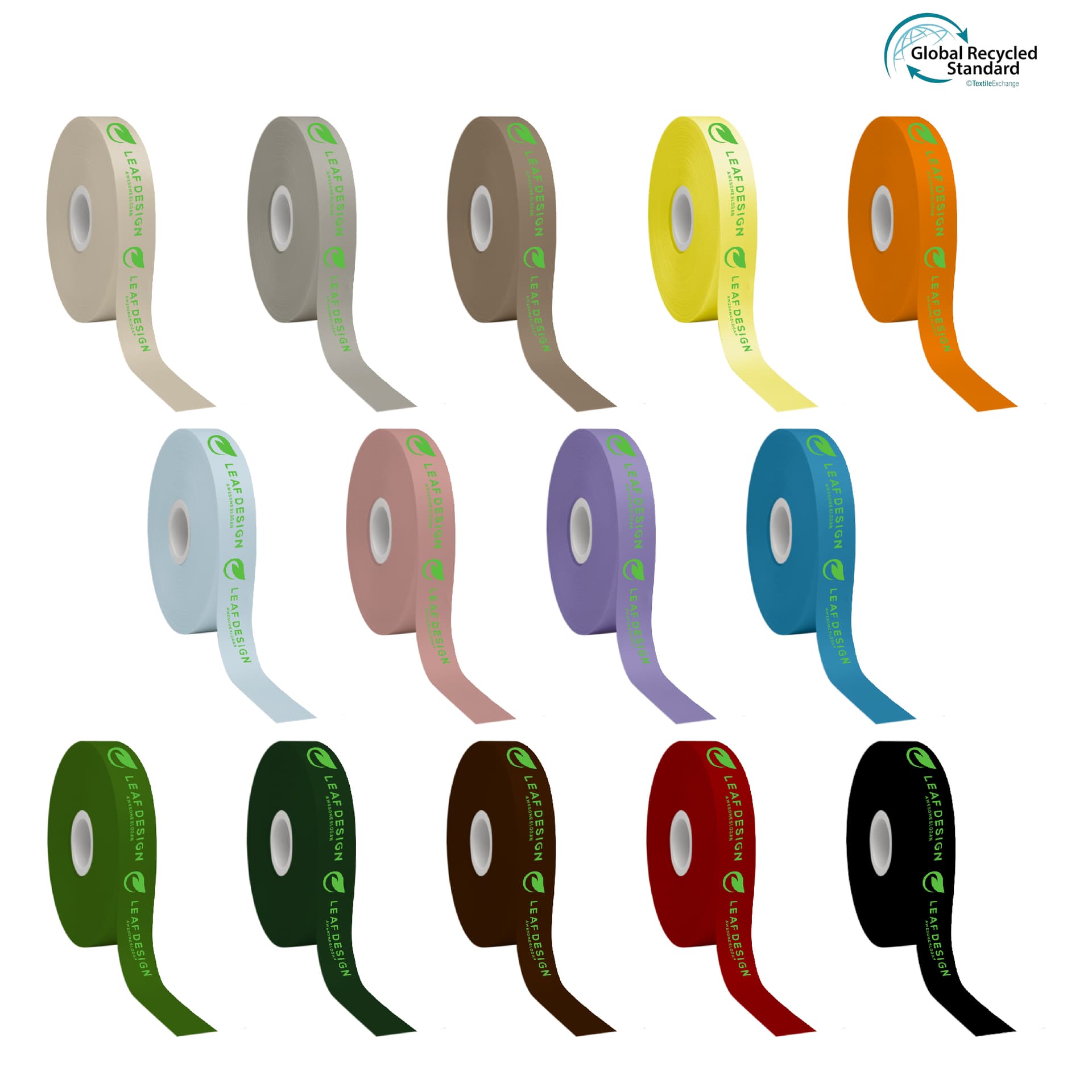 16mm RPET Screen Printed Satin Polyester Ribbon