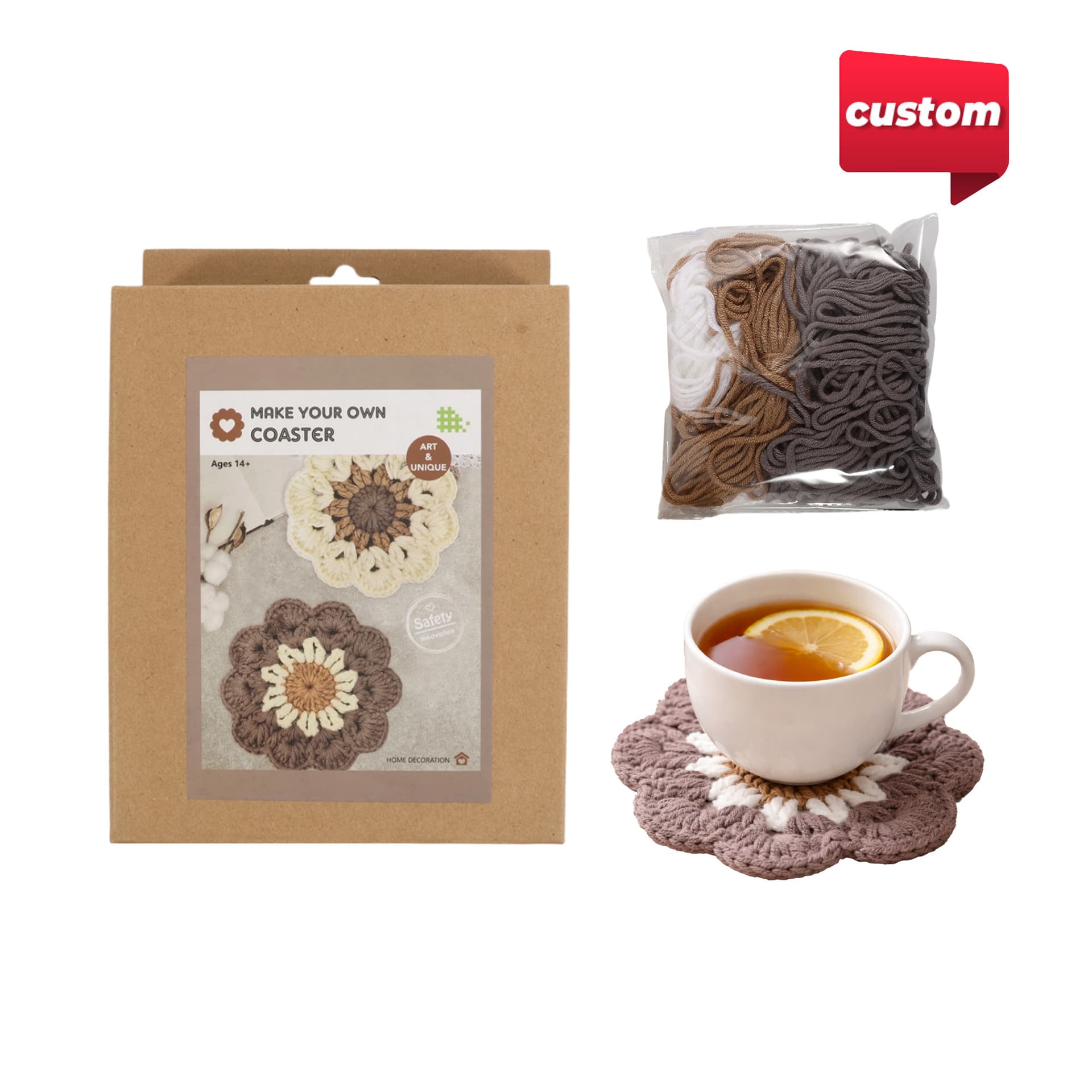 Custom Coaster Crochet Kit