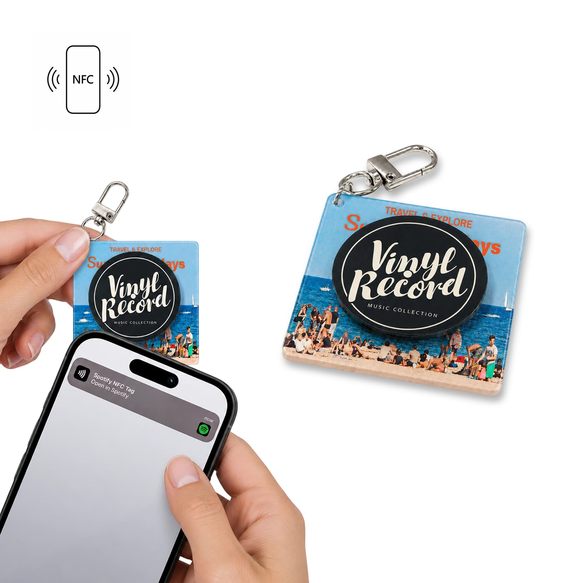 NFC Acrylic Spinning Keychain