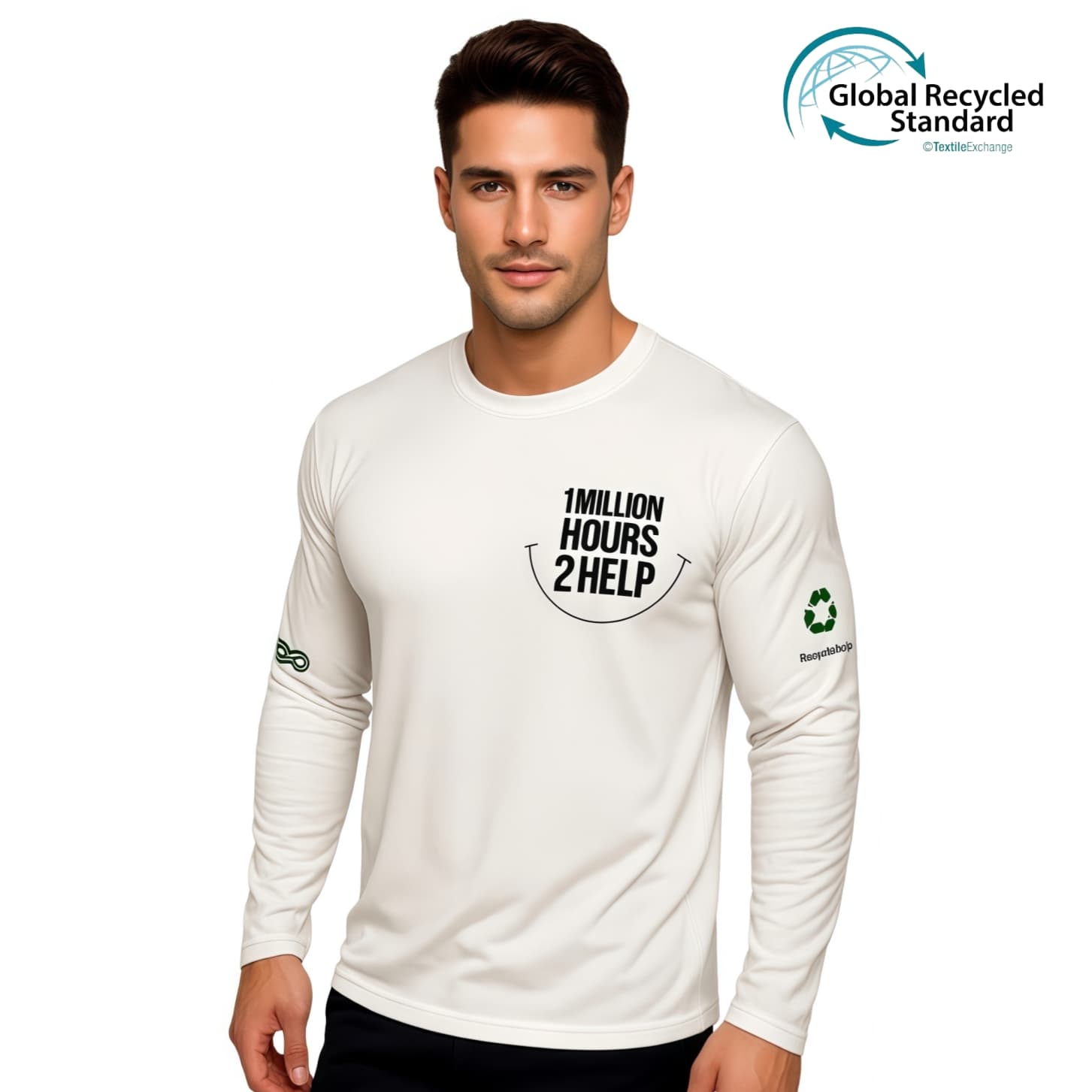 Unisex Adults RPET Micro Mesh Sublimated Crew Neck Long Sleeves Shirt