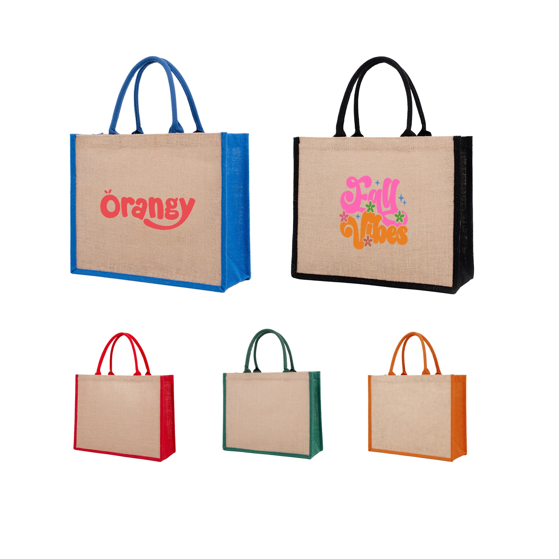 Coloured Jute Tote Bag