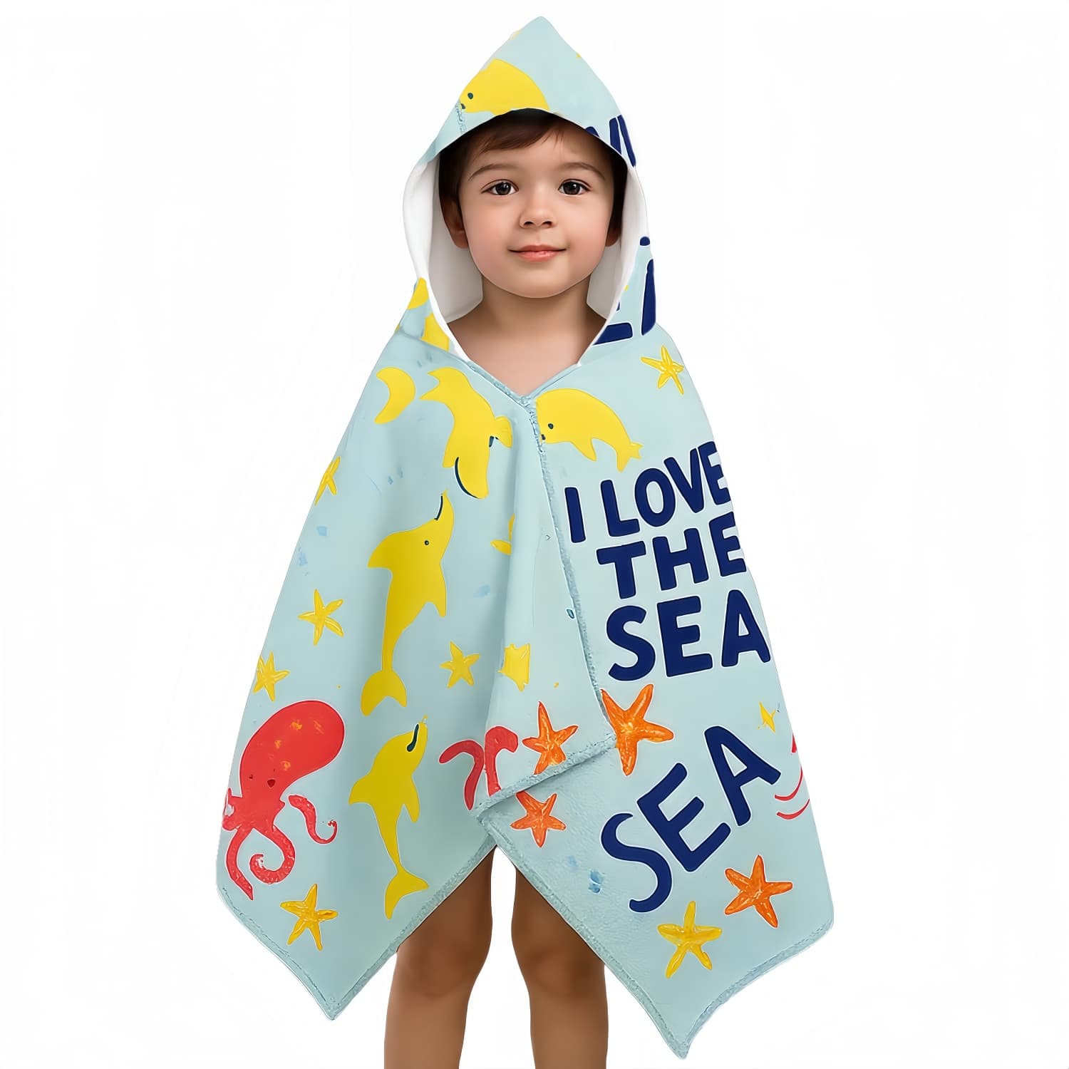 100% Double-Sided Fleece Sublimation Kids Hooded Shawl