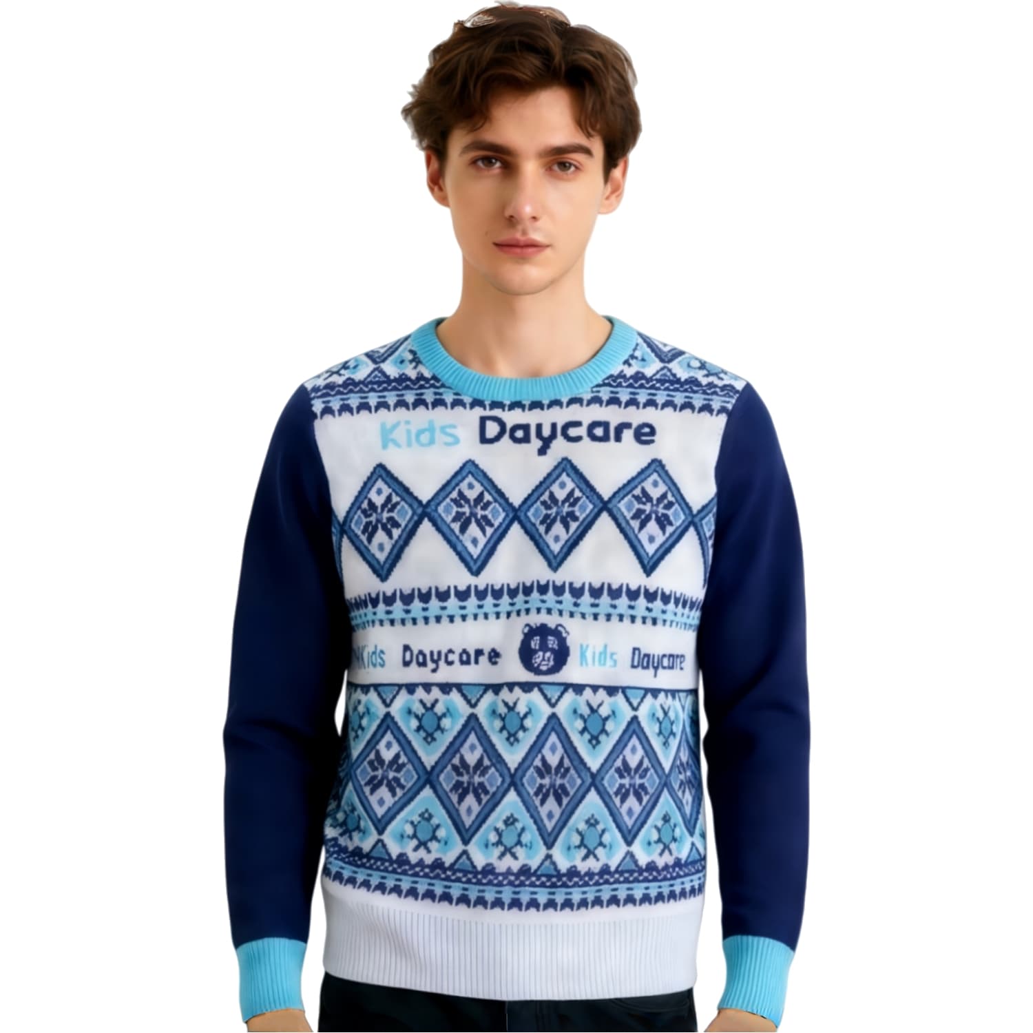 Unisex Winter Acrylic Cotton Jacquard Sweater