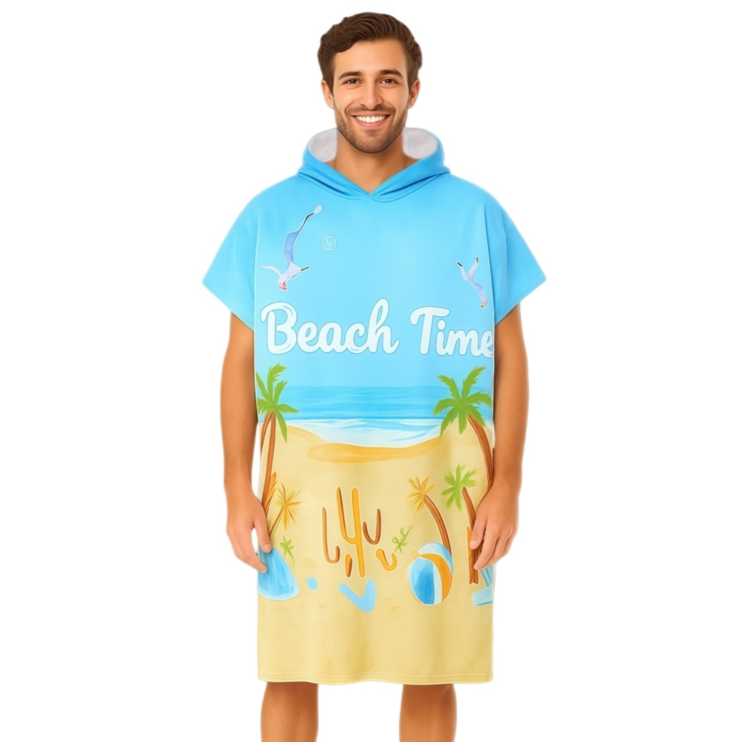 100% Cotton Sublimation Hoody Towel Surf Poncho Without Pocket