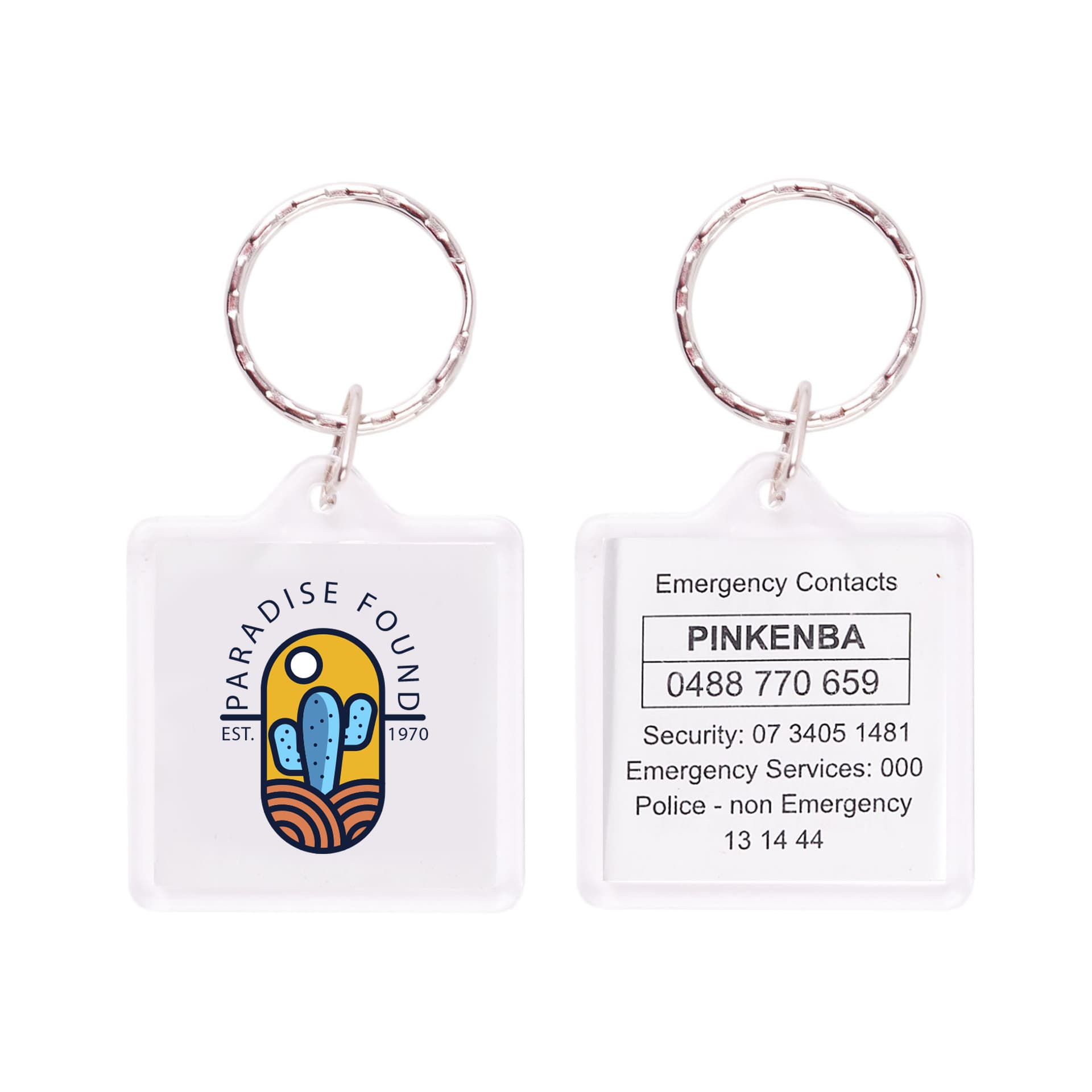 Square Acrylic Keyring