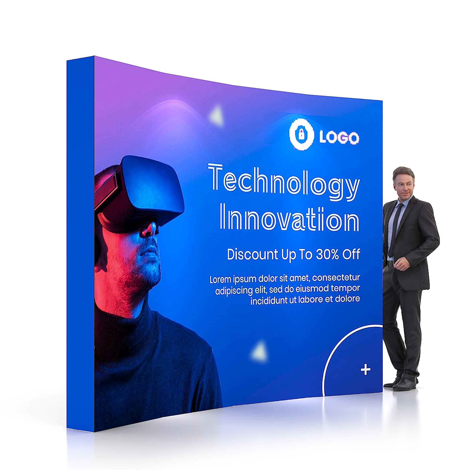 3m Curved Pop Up Display Wall