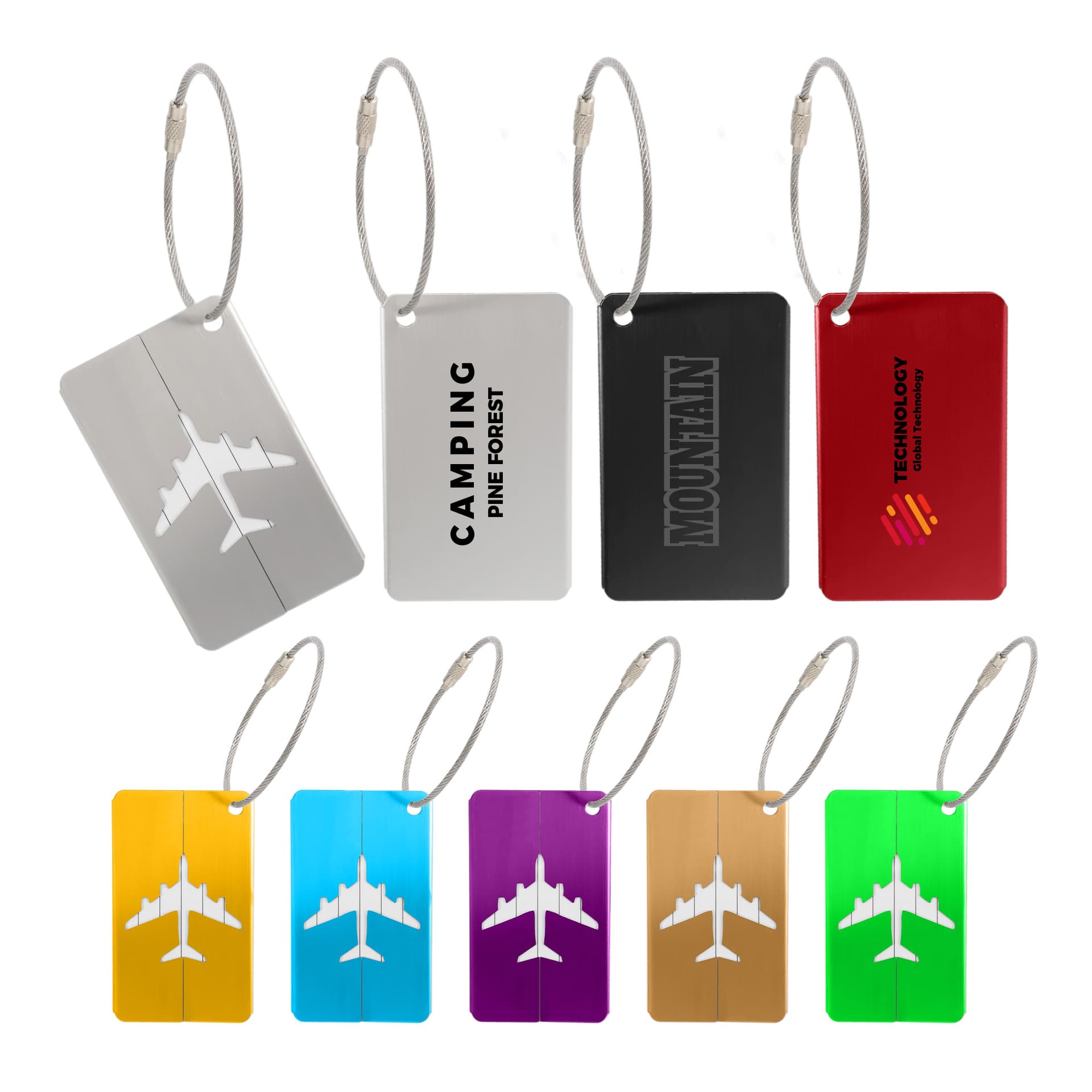 Plane Square Wire Cable Luggage Tag