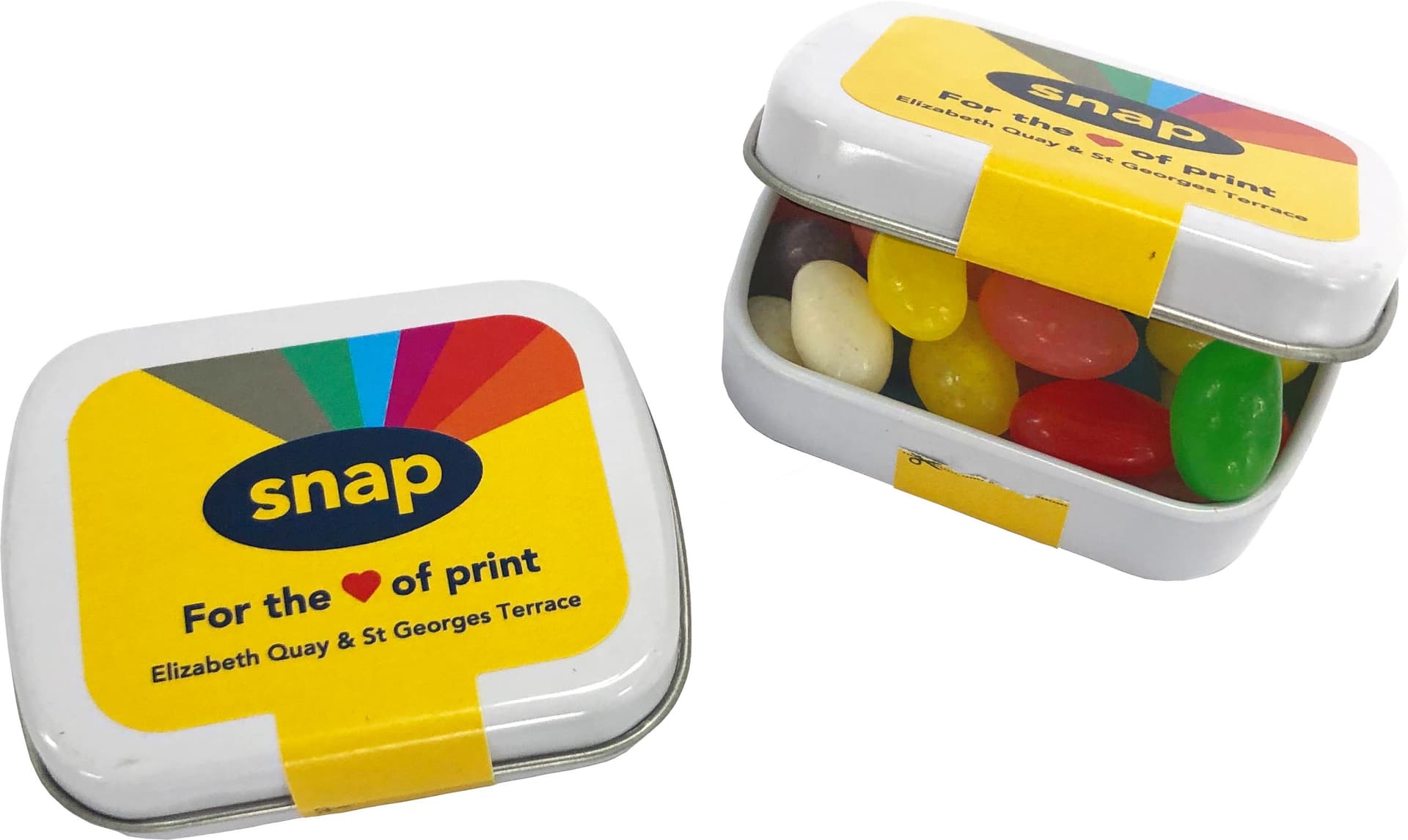 Small Rectangle Tin filled with Mini Jelly Beans 30g